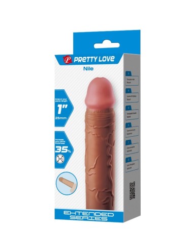 PRETTY LOVE - NILE PENIS SLEEVE WITH 2.5 CM EXTENSION MULATTO