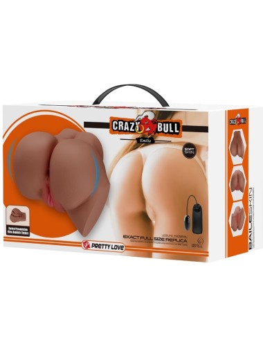 CRAZY BULL - EMILIA ASS VIBRATOR WITH REALISTIC VAGINA AND ANUS FLESH REMOTE CONTROL