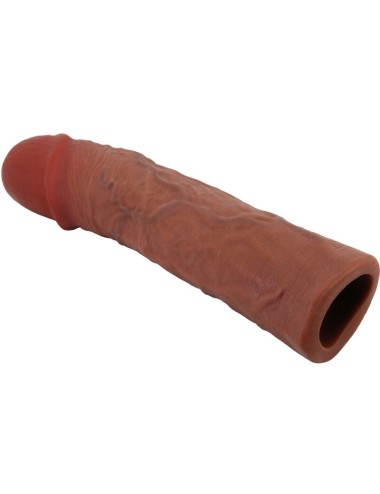 PRETTY LOVE - DEREK PENIS SLEEVE WITH 7.6 CM EXTENSION MULATTO