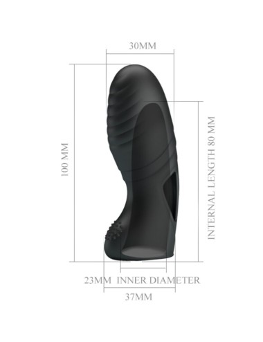 PRETTY LOVE - ALAN SILICONE FINGER VIBRATOR BLACK