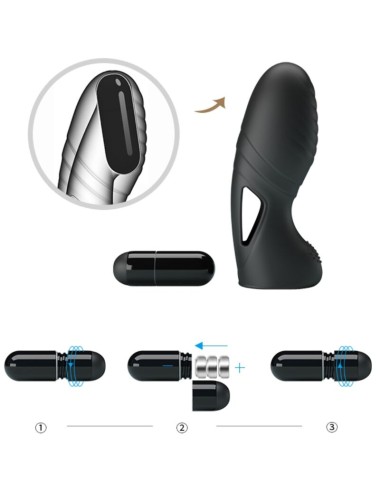 PRETTY LOVE - ALAN SILICONE FINGER VIBRATOR BLACK