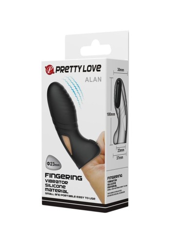 PRETTY LOVE - ALAN SILICONE FINGER VIBRATOR BLACK