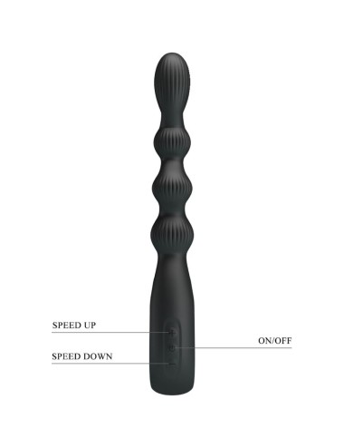 PRETTY LOVE - FEDERER ANAL VIBRATOR 12 VIBRATIONS BLACK