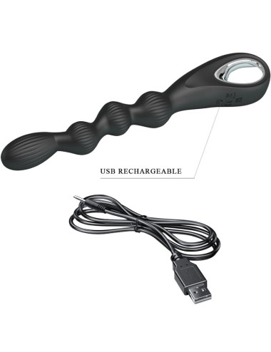 PRETTY LOVE - FEDERER ANAL VIBRATOR 12 VIBRATIONS BLACK