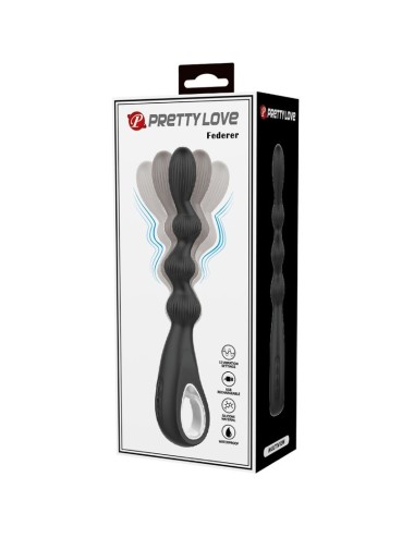 PRETTY LOVE - FEDERER ANAL VIBRATOR 12 VIBRATIONS BLACK
