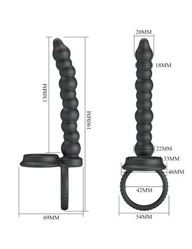 PRETTY LOVE - DILLION DOUBLE PENETRATION COCK RING BLACK