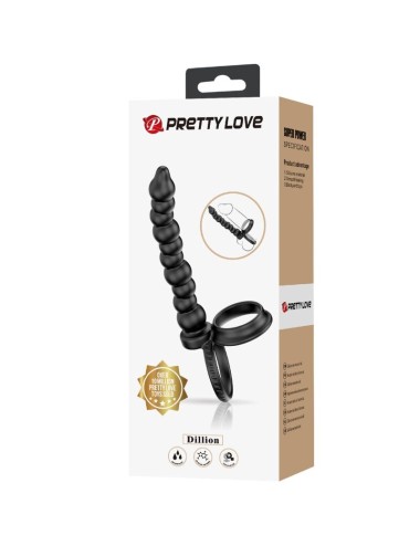 PRETTY LOVE - DILLION DOUBLE PENETRATION COCK RING BLACK