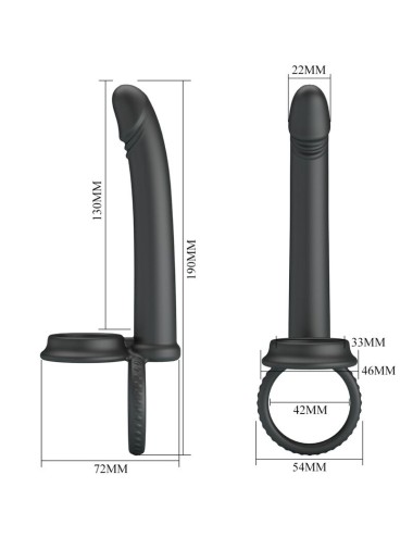PRETTY LOVE - DILLION DOUBLE PENETRATION DOUBLE COCK RING BLACK