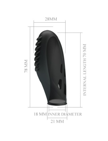 PRETTY LOVE - GILO SILICONE FINGER VIBRATOR BLACK