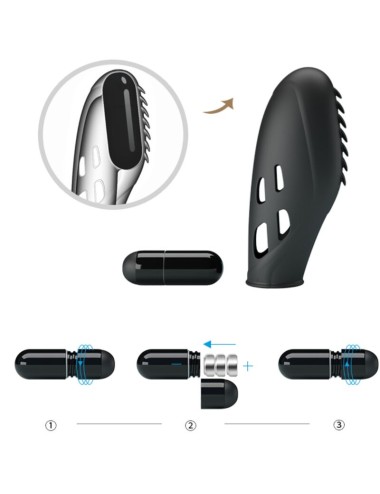 PRETTY LOVE - GILO SILICONE FINGER VIBRATOR BLACK