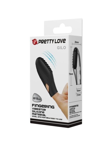 PRETTY LOVE - GILO SILICONE FINGER VIBRATOR BLACK