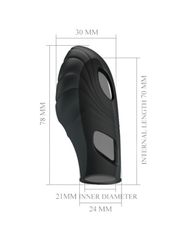PRETTY LOVE - LICH SILICONE FINGER VIBRATOR BLACK