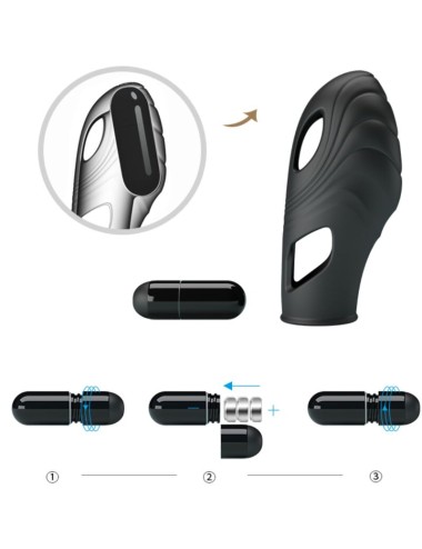 PRETTY LOVE - LICH SILICONE FINGER VIBRATOR BLACK
