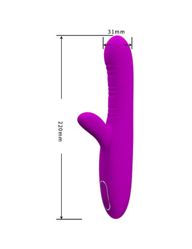 PRETTY LOVE - ANGELIQUE MULTIFUNCTION VIBRATOR + CLITORIS STIMULATOR PURPLE