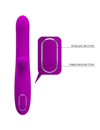 PRETTY LOVE - ANGELIQUE MULTIFUNCTION VIBRATOR + CLITORIS STIMULATOR PURPLE