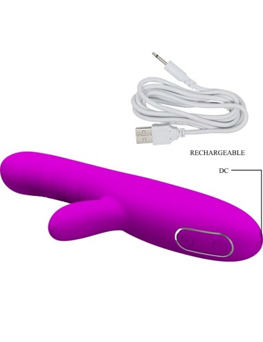PRETTY LOVE - ANGELIQUE MULTIFUNCTION VIBRATOR + CLITORIS STIMULATOR PURPLE