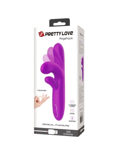 PRETTY LOVE - ANGELIQUE MULTIFUNCTION VIBRATOR + CLITORIS STIMULATOR PURPLE