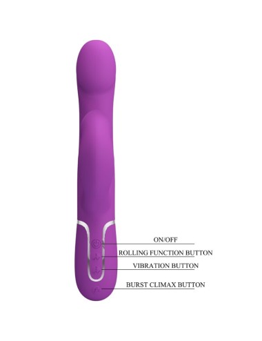 PRETTY LOVE - 4 IN 1 MULTIFUNCTION VIBRATOR & STIMULATOR PURPLE