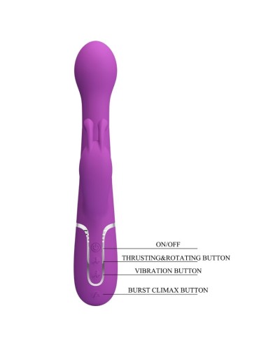 PRETTY LOVE - DEJON 3 IN 1 MULTIFUNCTION RABBIT VIBRATOR  PURPLE