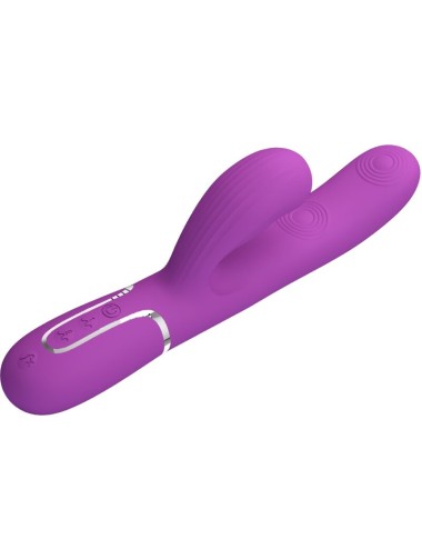 PRETTY LOVE - PERLITA 3 IN 1 MULTIFUNCTION RABBIT VIBRATOR  PURPLE
