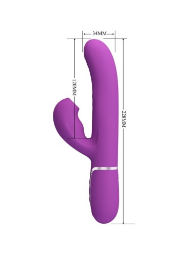 PRETTY LOVE - PERLITA 3 IN 1 MULTIFUNCTION RABBIT VIBRATOR  PURPLE