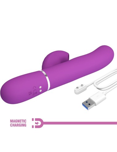 PRETTY LOVE - PERLITA 3 IN 1 MULTIFUNCTION RABBIT VIBRATOR  PURPLE