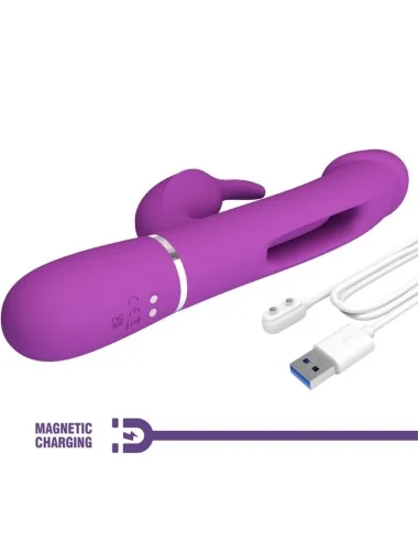 PRETTY LOVE - KAMPAS 3 IN 1 MULTIFUNCTION RABBIT VIBRATOR  PURPLE