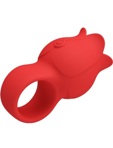 PRETTY LOVE - JAE ROSE SHAPED FINGER VIBRATOR 10 VIBRATIONS RED