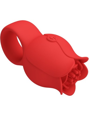 PRETTY LOVE - JAE ROSE SHAPED FINGER VIBRATOR 10 VIBRATIONS RED