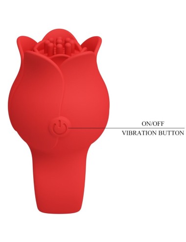 PRETTY LOVE - JAE ROSE SHAPED FINGER VIBRATOR 10 VIBRATIONS RED