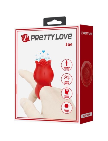 PRETTY LOVE - JAE ROSE SHAPED FINGER VIBRATOR 10 VIBRATIONS RED