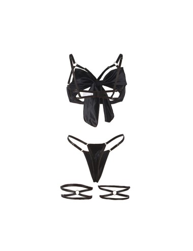 SUBBLIME - 955199 BRA SET WITH ADJUSTABLE BLACK BOW S/M
