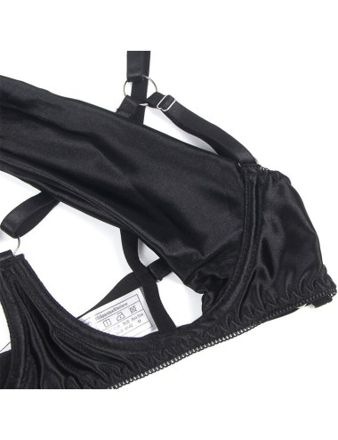 SUBBLIME - 955205 BRA SET WITH ADJUSTABLE BLACK BOW L/XL