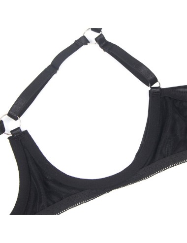 SUBBLIME - 955205 BRA SET WITH ADJUSTABLE BLACK BOW L/XL