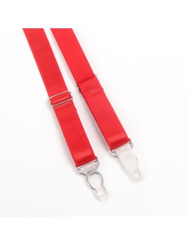 SUBBLIME - 955250 RED BONDAGE BRA WITH GARTER SET S/M