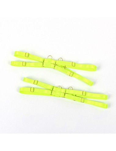SUBBLIME - 955281 BRA SET WITH NECKLACE AND LEG DETAILS FLUORESCENT GREEN L/XL