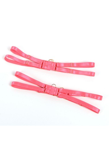 SUBBLIME - 955298 BRA SET WITH NECKLACE AND LEG DETAILS FLUORESCENT PINK S/M