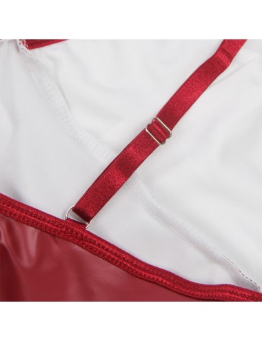 SUBBLIME - 955403 DRESS WITH BURGUNDY LEATHER STRAPS L/XL