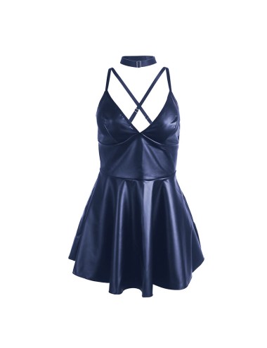SUBBLIME - 955427 DRESS WITH BLUE LEATHER STRAPS L/XL