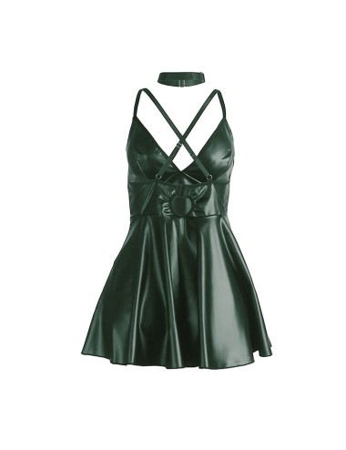 SUBBLIME - 955434 DRESS WITH GREEN LEATHER STRAPS S/M
