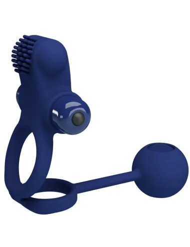 PRETTY LOVE - REMINGTON DOUBLE VIBRATING RING WITH PLUG BLUE
