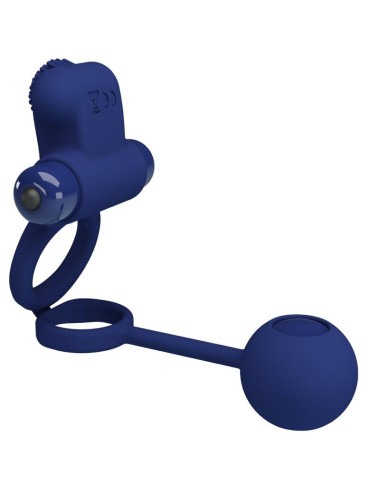 PRETTY LOVE - REMINGTON DOUBLE VIBRATING RING WITH PLUG BLUE