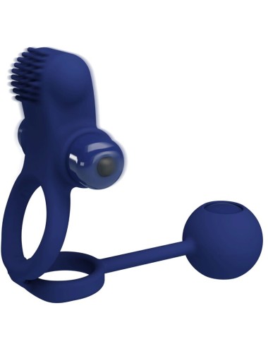 PRETTY LOVE - REMINGTON DOUBLE VIBRATING RING WITH PLUG BLUE