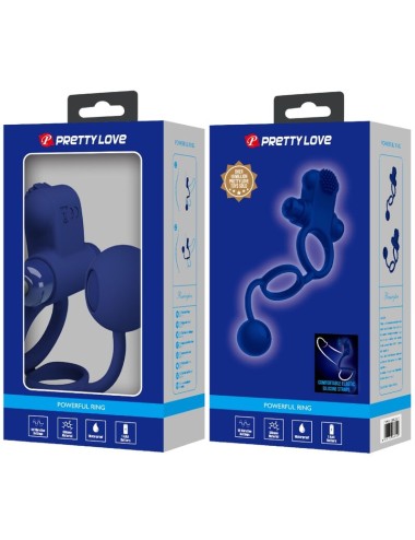 PRETTY LOVE - REMINGTON DOUBLE VIBRATING RING WITH PLUG BLUE