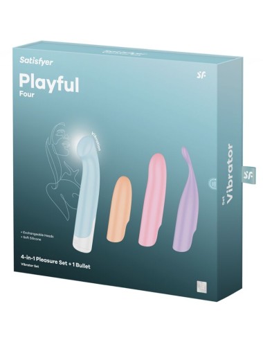 SATISFYER - PLAYFUL FOUR SET VIBRATORS 4 IN 1 + POWER BULLET