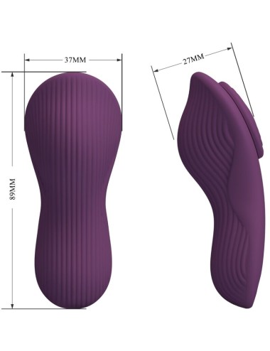 PRETTY LOVE - MANE LAY ON CLITORIS MASSAGER 10 VIBRATIONS REMOTE CONTROL PURPLE