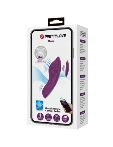 PRETTY LOVE - MANE LAY ON CLITORIS MASSAGER 10 VIBRATIONS REMOTE CONTROL PURPLE