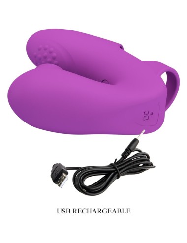 PRETTY LOVE - ATHENA FINGER VIBRATOR WITH CLITORIS STIMULATOR PURPLE