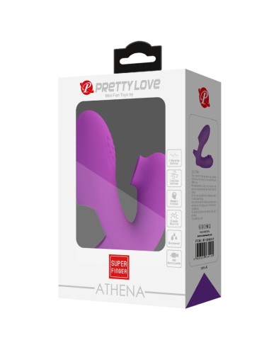 PRETTY LOVE - ATHENA FINGER VIBRATOR WITH CLITORIS STIMULATOR PURPLE