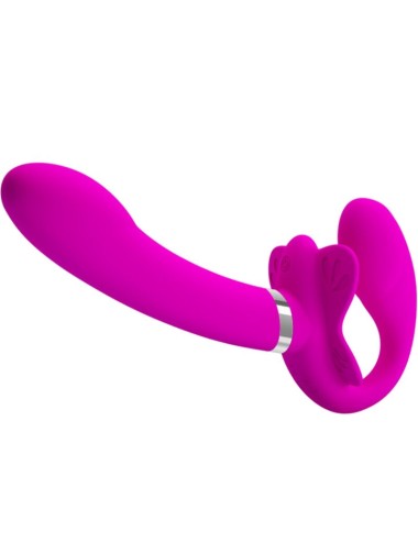 PRETTY LOVE - VALERIE DOUBLE STRAP-ON VIBRATOR 12 VIBRATIONS PURPLE
